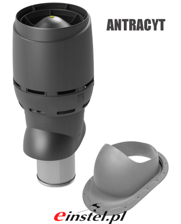 Kominek FLOW XL 200 antracyt z przejściem dachowym classic XL do rekuparacji 1 0 kolor antracytowy.png