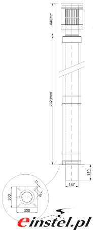 Przedłużenie pionowe 3m 150 - rysunek techniczny.jpg