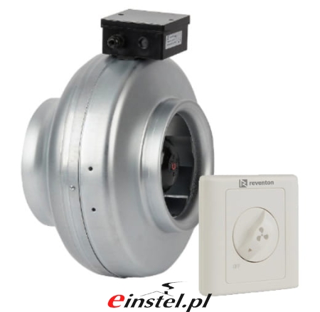 Wentylator kanałowy Reventon fi 100mm z płynnym regulatorem obrotów TRO 230V - przemysłowy - okpay, toalety, hale, kuchnie.jpg