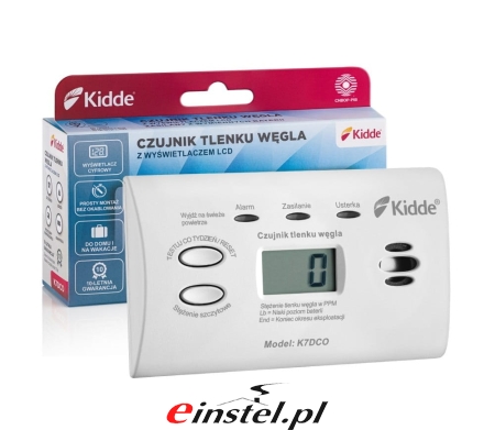Czujnik tlenku węgla czadu na baterie z wyświetlaczem K7DCO