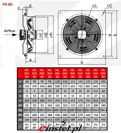 Wentylator osiowy ścienny REVENTON FR-BS czarny 230V regulacja prędkości - wymiary.jpg