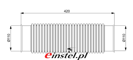 Rura elastryczna do wywietrznika kanalizacyjnego 110 Wirplast - wymiary rury.jpg