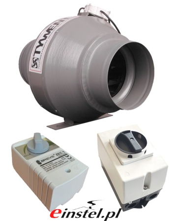 Wentylator kanałowy z regulatorem oborotów oraz wyłącznikiem - wysokiej jakości zestaw do wentylacji do okpów przemysłowych, gastronomii.jpg