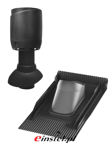 Przejdź do produktu Kominek kanalizacyjny wentylacyjny fi 110 do dachówki ceramicznej lub betonowej- zestaw kominek VILPE IP110/300 + przejście dachowe do dachówki uniwersalne 11.5°-57°