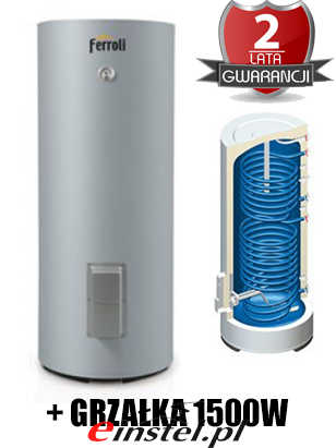 Przejdź do produktu Zasobnik ciepłej wody użytkowej Ferroli ECOUNIT F 300-1C - 257L z grzałką 1500W 