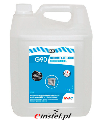 Przejdź do produktu Płyn do czyszczenia wewnętrznych elementów systemów wentylacyjnych i klimatyzacyjnych takich jak kratki, nawiewy, obudowy plastikowe G90 Nettoyant surface 5L
